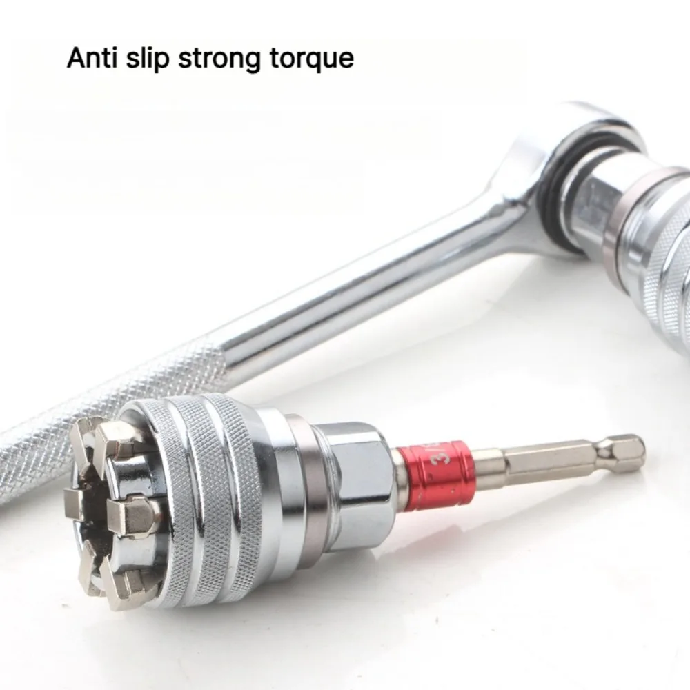 3/8-3/4 Universal Socket Wrench Head Adjustable 7-19 11-32 10-19mm Impact Grade Ratchet Torque Wrench Drill Home Repair Tool - view 6