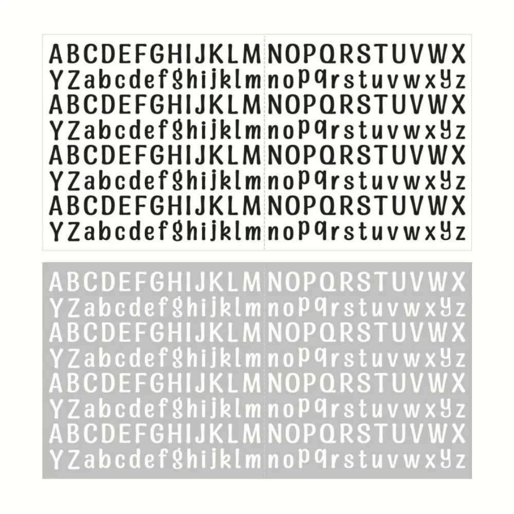 2Pcs/set 0.5 Inch 26 Alphabet Planner Stickers Waterproof Black White DIY Letter Decorative Sticker For Kids Cup Laptop