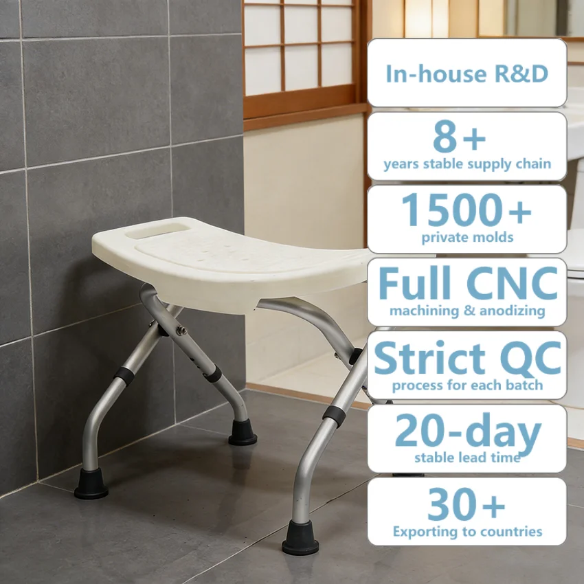 

Simplywalk Aluminum Alloy 136KG Bath Shower Chair Height Adjustable Toilet Handicapped UKCA Distributor Program