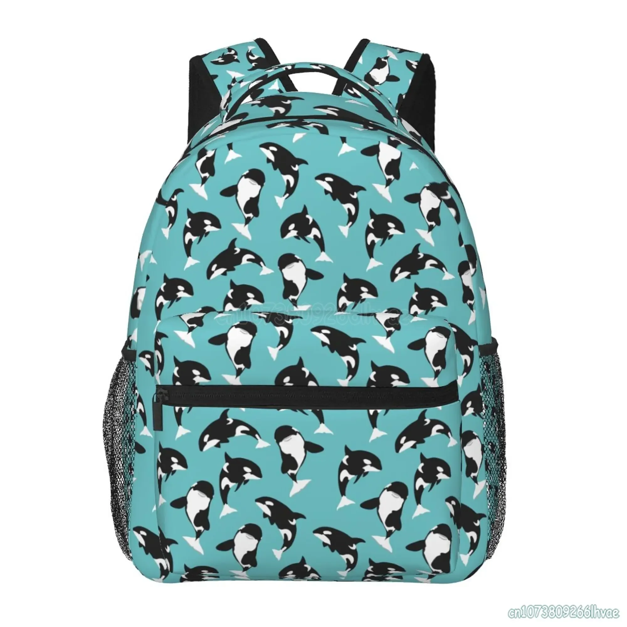 Killer Whale Orca Theme Travel Backpack for Women Men 15.6 Inch Durable Lightweight Student Book Bag Hiking Camping Daypack