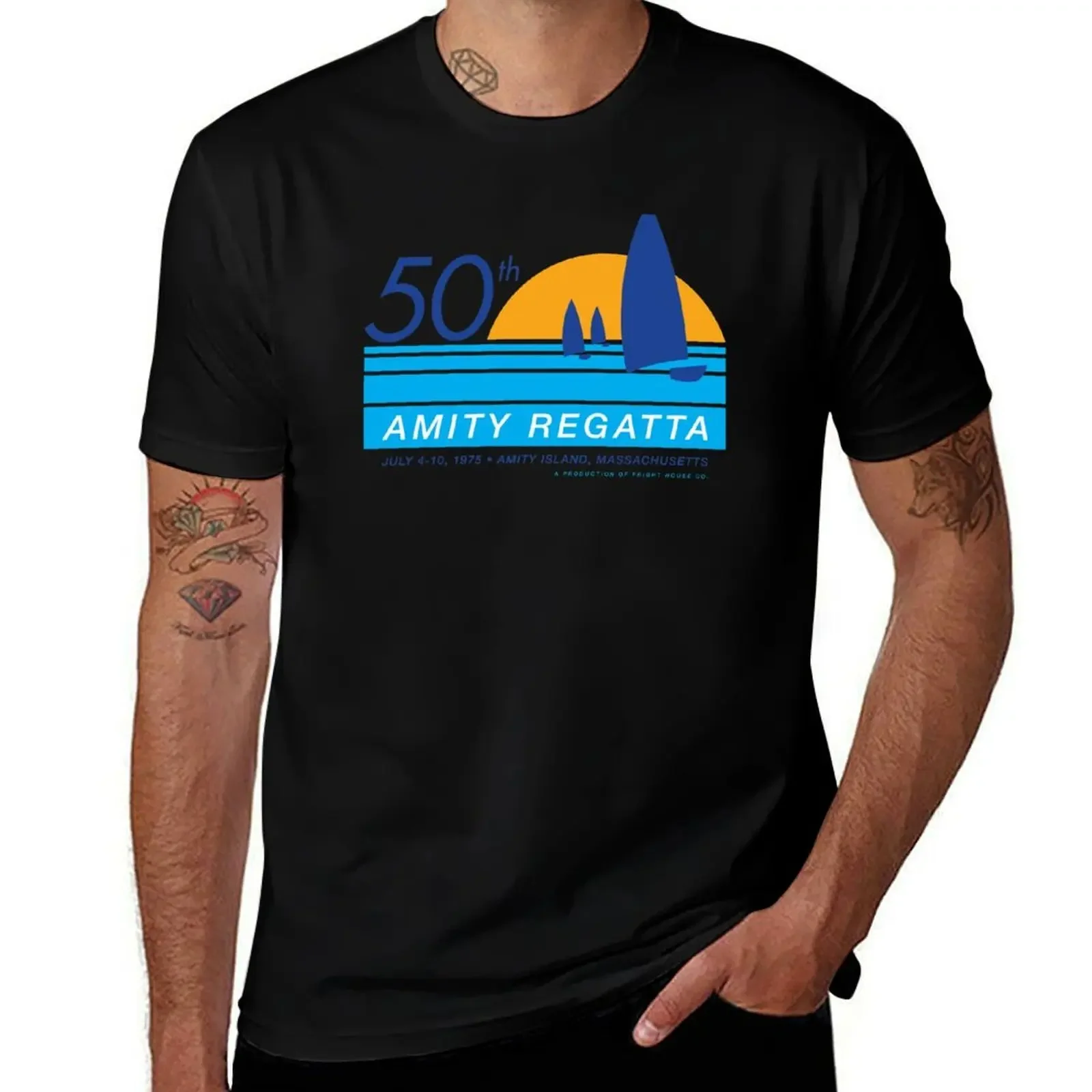 Camiseta 50th Amity Regatta (ropa más ligera), camisetas gráficas, camiseta de anime con estampado animal para niños, camisetas negras lisas para hombres