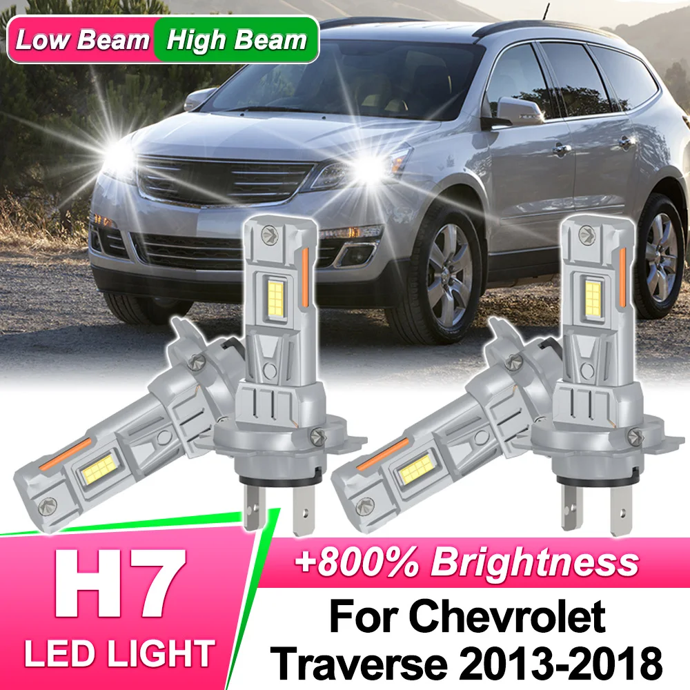 

Комплект светодиодных ламп H7 для фар дальнего света, 6000K, белый, суперяркий, с чипом CSP, IP68, для Chevrolet Traverse 2013-2018