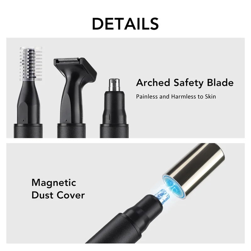 B58B-Three-In-One Multi-Function Trimmer USB Rechargeable Men's Grooming Set Nasal Hair Clippers