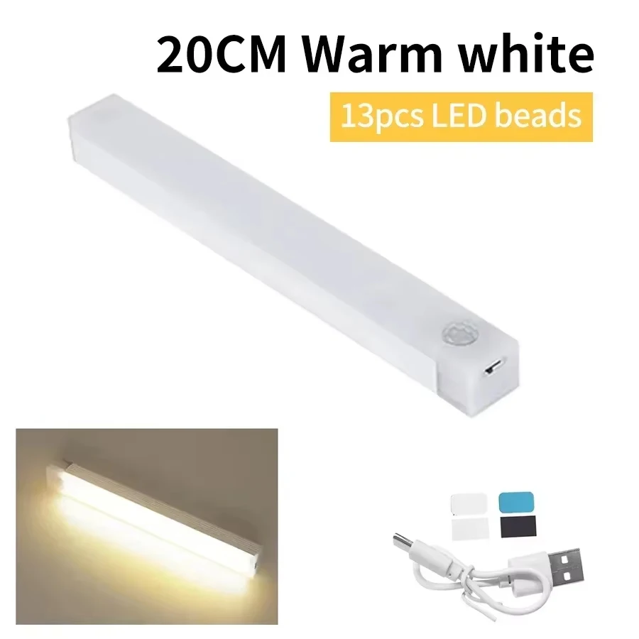 Draadloze LED-bewegingssensor Kastlamp USB Oplaadbaar Led-nachtlampje Kast Garderobe Magnetische lamp Onder achtergrondverlichting voor kamer