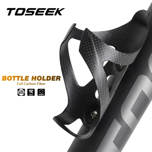 Imagen 1 del producto TOSEEK-portabotellas de agua para bicicleta de fibra de carbono 3K, ultraligero, para bicicleta de montaña y carretera, equipo de ciclo mate/brillante