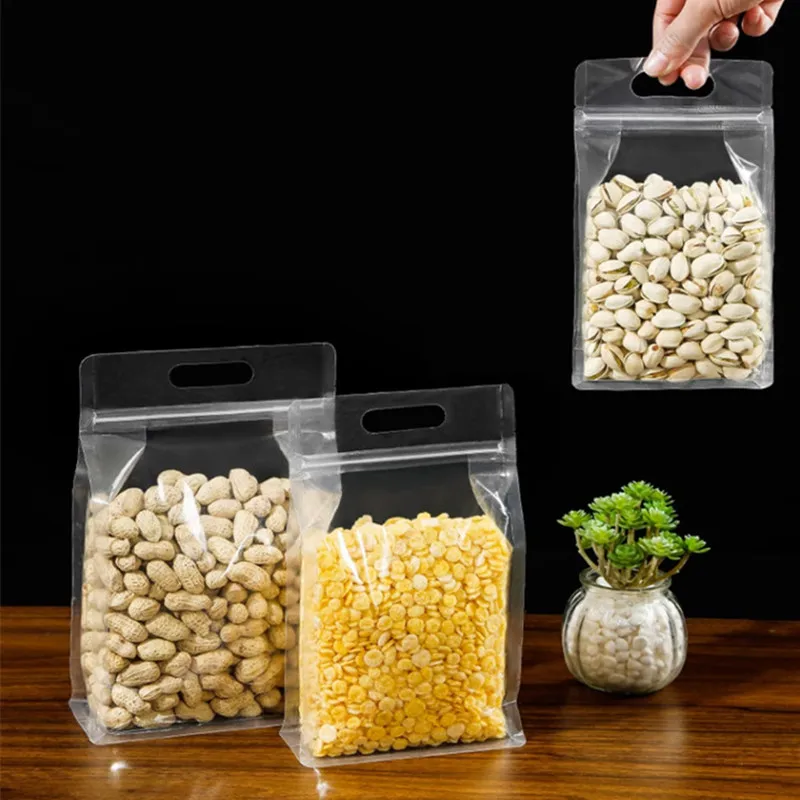 

50PCS 3D Plastic Portable Ziplock Bags Reclosable Clear Snack Sugar Spice Cereals Coffee Beans Wedding Gifts Packaging Pouches