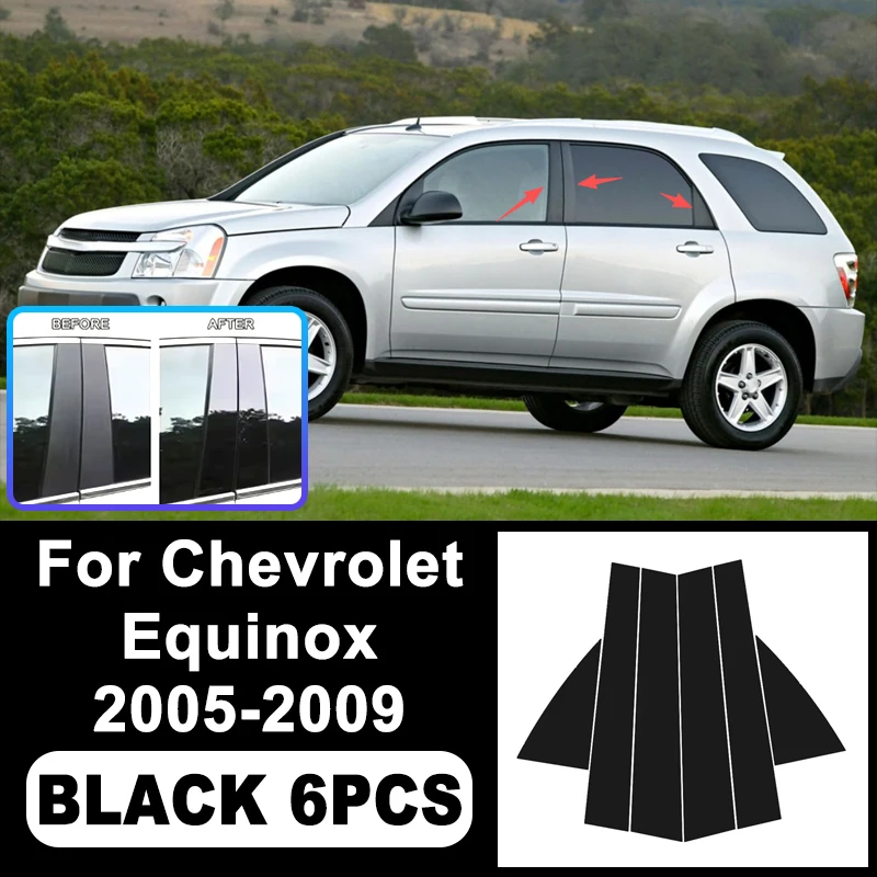 

For Chevrolet Equinox 2005-2009 B/C Pillar Stickers - PC Window Decorative Trim for Middle Pillar,Car Exterior Accessories 2006