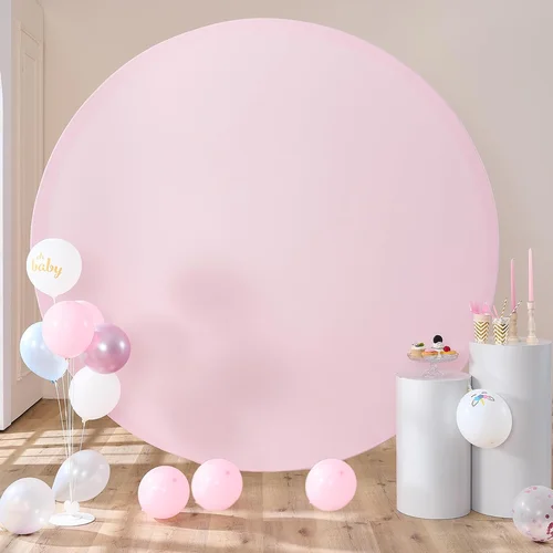 Imagen 2 del producto Fondos redondos de Color sólido cubierta boda niños fiesta de cumpleaños decoración cartel Baby Shower círculo estudio fotografía Backgroud