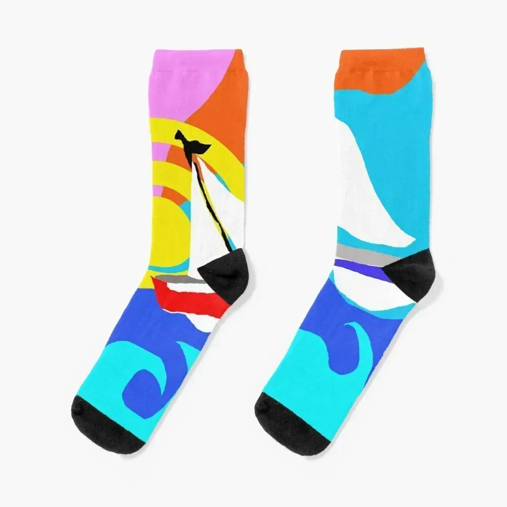 

Sailboat Lovers Socks floral happy sports stockings christmas gifts Men Socks Luxury Brand Women's