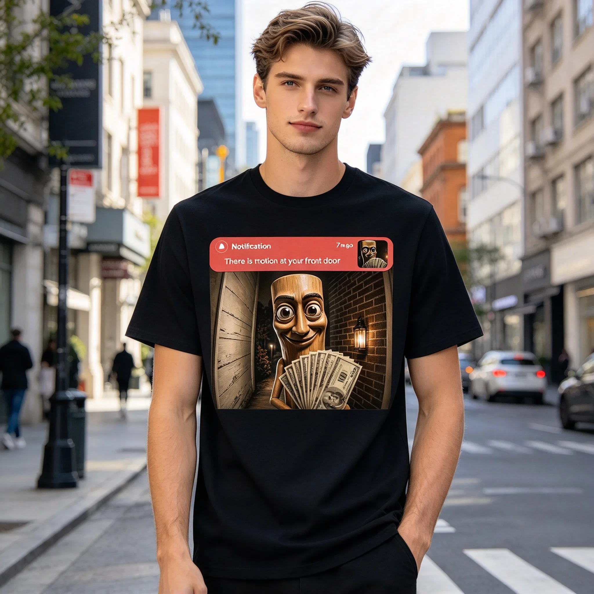 There Is Motion at Your Front Door Tung Tung Tung Sahur Meme T-Shirt