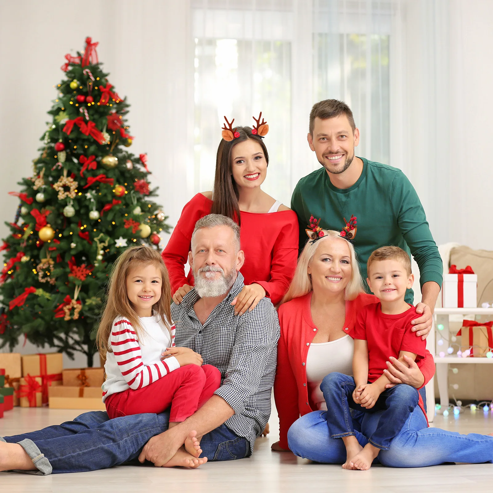 

2Pairs Xmas Hairpins Lovely Antler Barrettes Lightweight Christmas Hair Clips Xmas Party Hair Accessories for Women