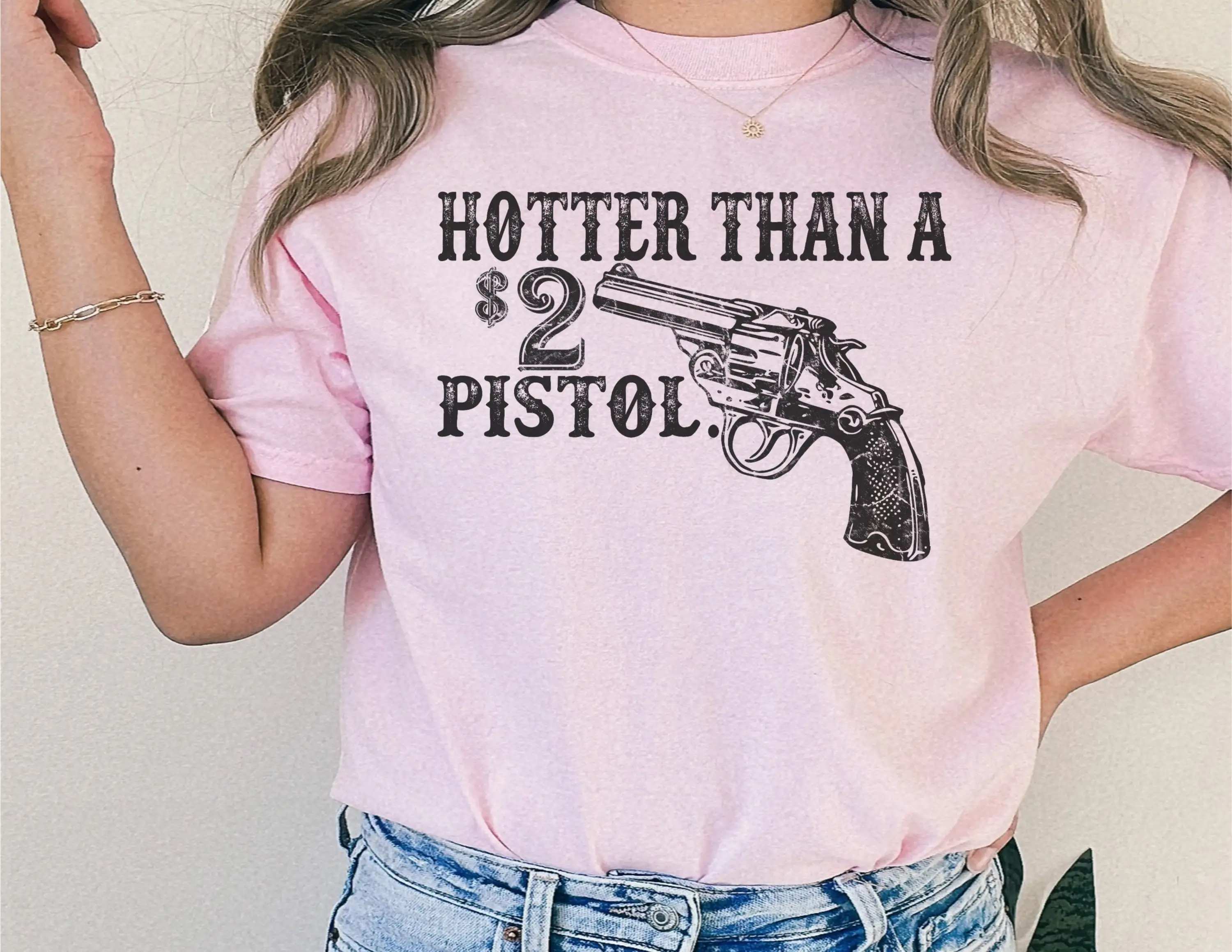 Hotter Than a 2 dollar Pistol T Shirt Country Music Jones Classic Song Vintage