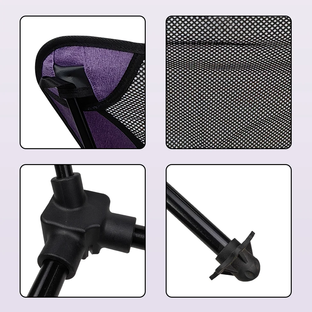 Purple Outdoor Foldable Ultralight Chair Beach Camping Wilderness Fishing Chair Low Back