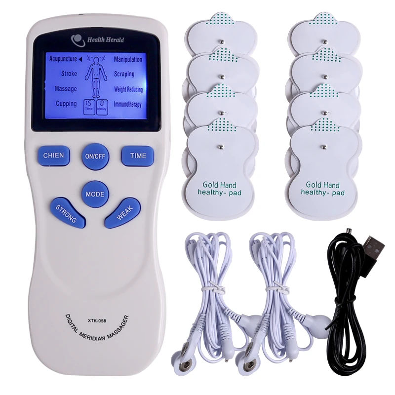 

EMS Dual Channel Electric Muscle Stimulator TENS Machine Full Body Massager with Electrode Pads for Body Massage