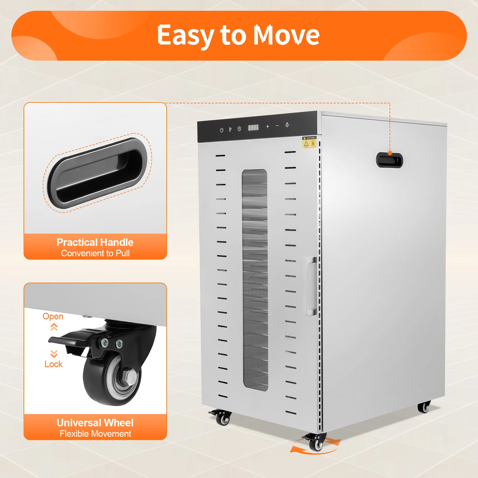 เครื่องอบแห้งอาหารเชิงพาณิชย์ 20 ชั้น, เครื่องอบแห้งอาหาร 1700W สำหรับบ้านผลไม้, ร้านขายสัตว์เลี้ยง อบผักผลไม้ต่างๆ