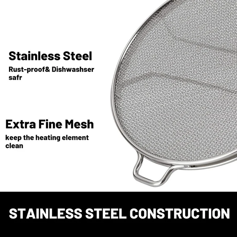 Stainless Steel Splatter Shield For Ninja Foodi IG600 IG601 IG651 Replacement Grill Dishwasher Safe & Reusable