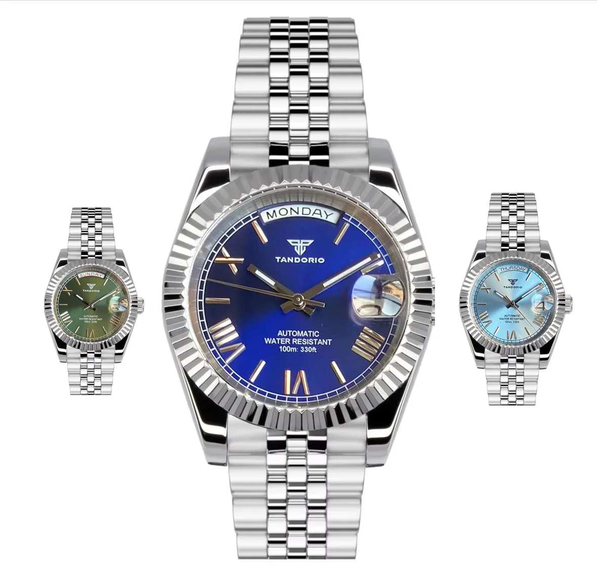 

Tandorio Новая Классика День Дата Оливково-Зеленый Циферблат Сапфировое Стекло 200 м Водонепроницаемые Япония NH36A Автоматические Механические Часы Для Мужчин