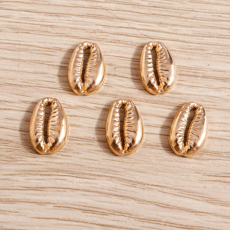 Tusember 50 Stück 9*14mm Legierung Goldfarben Metall Muschel-Anhänger Charms für Strand-Halsketten Ohrringe Handgemachten Schmuck DIY Handwerk – Detail 8
