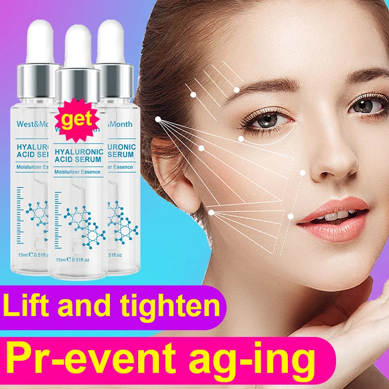 Hyaluronzuur Gezichtsserum Anti-Aging Face Lift Aanscherping Vochtinbrengende Crème Verminderen Fijne Lijntjes Gezichtssence Huidverzorgingsproducten