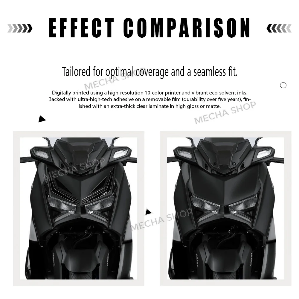 For XMax 300 XMAX125 2023-2026 Front Headlight Mask Sticker Kit Motorcycle Accessories 3D Epoxy Decal 4