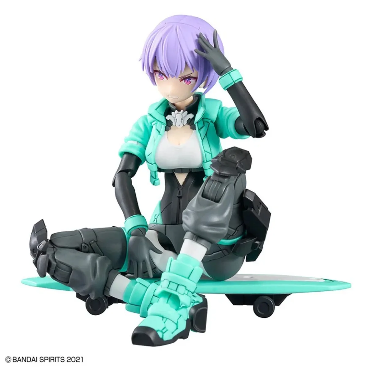 Bandai Original 30MS Anime Modellbausatz Rydira [Farbe A] Skateboard Kleidung Spielzeug Actionfigur Montagemodell Geschenk Weihnachtsgeschenk