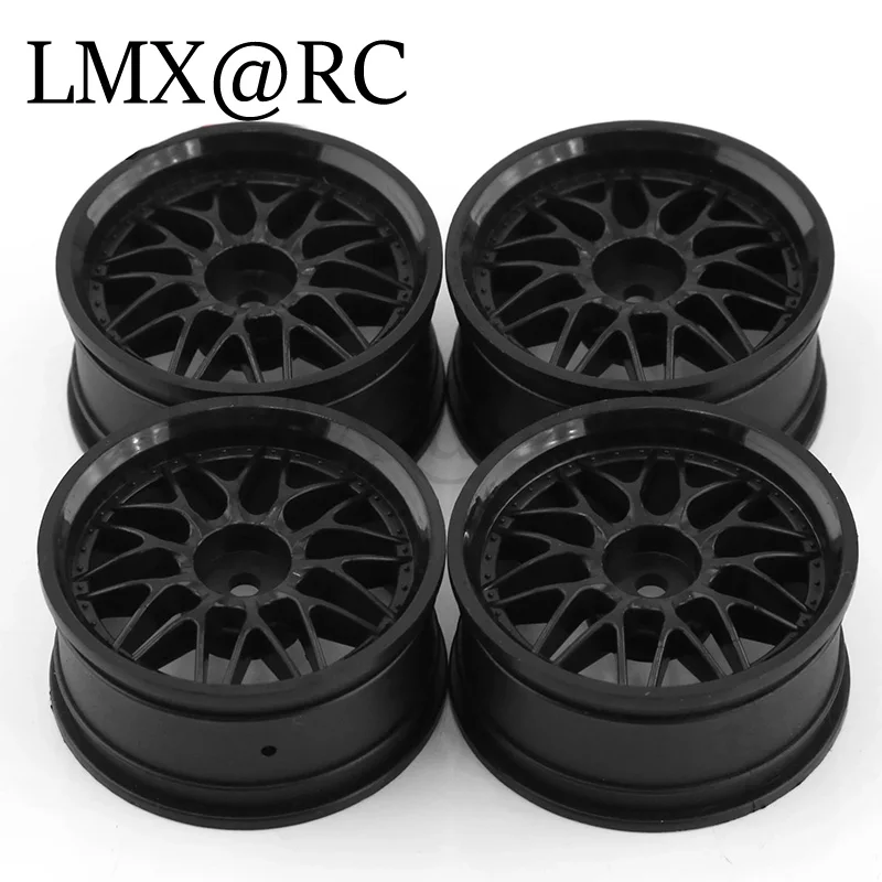 4pcs roda pelek plastik mobil balap Drift On-Road RC 52mm 1/10 untuk Tamiya Kyosho HSP HPI Sakura Traxxas RedCat