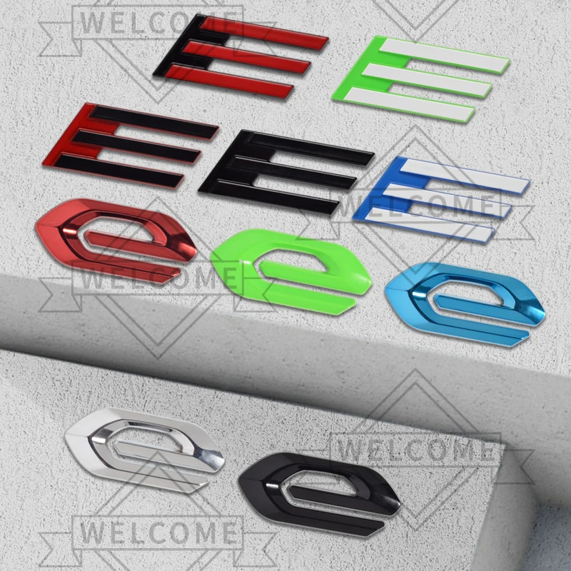 3D Car Stickers EV E Emblem Auto Body Badge Trunk Decal For Peugeot 2008 308 306 5008 208 3008 iOn RCZ Decoration Accessories