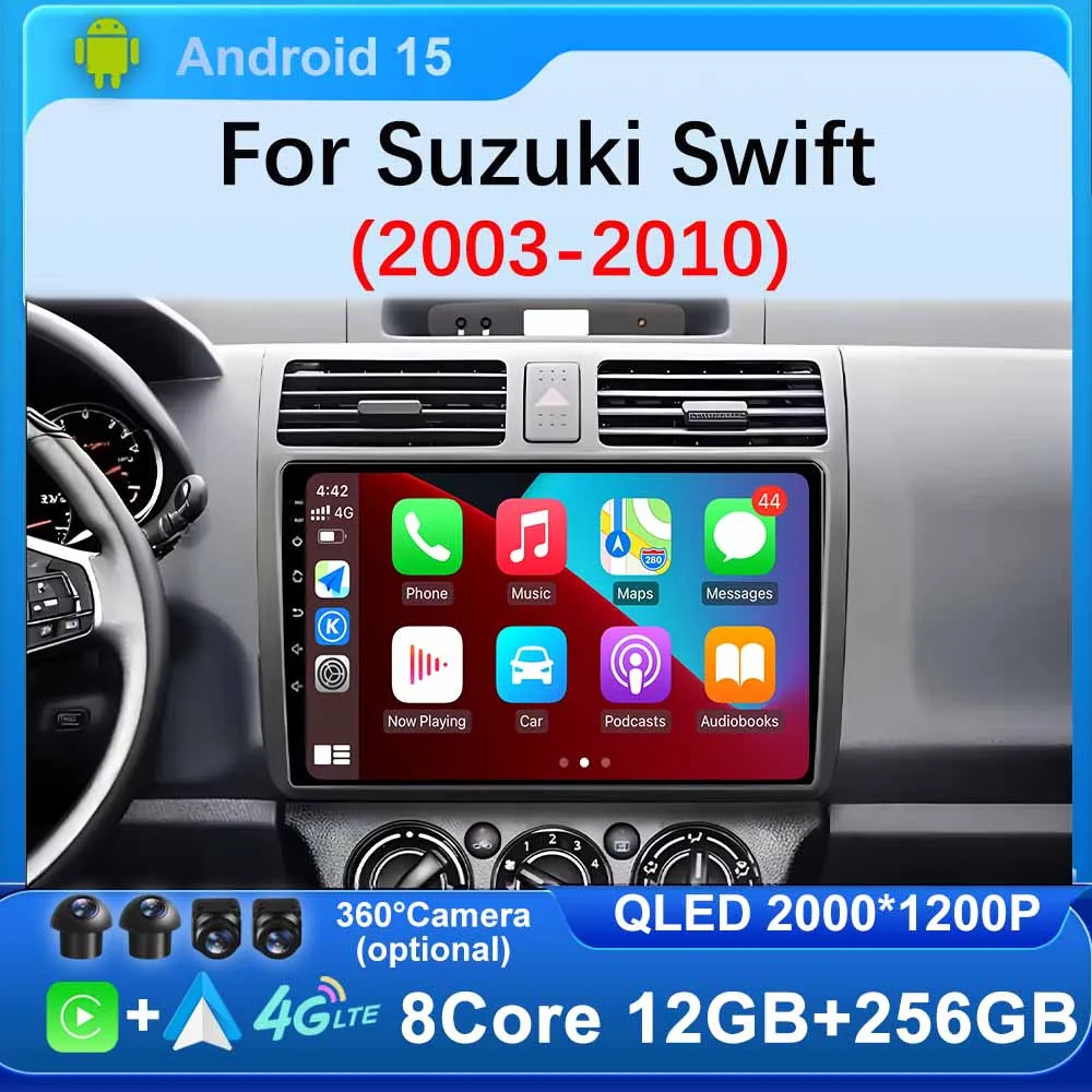 

9 inch Car Android 15 Carplay For Suzuki Swift 2003-2010 Android Auto Radio Stereo GPS Navigation Multimedia WIFI BT NO 2din