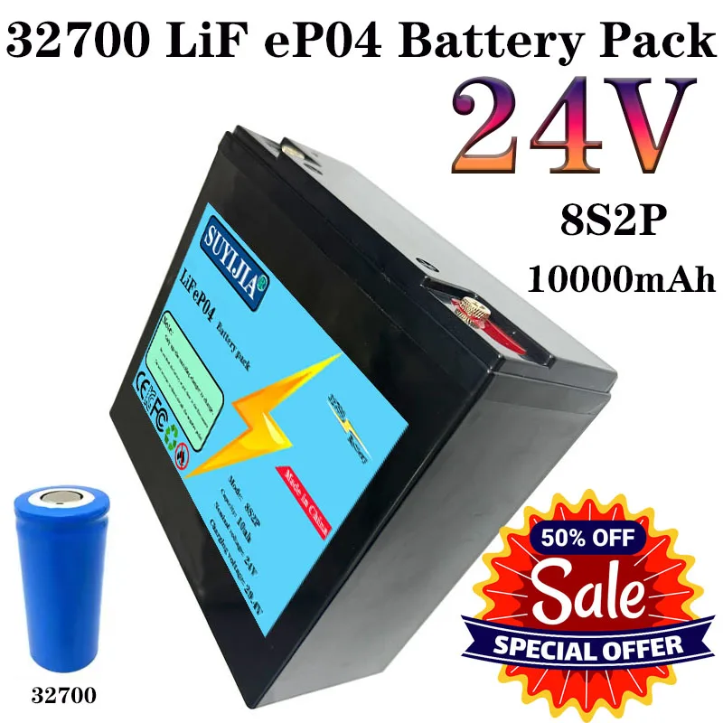 

LIFEPO4 24 V 32700 10 Ah battery integrated with BMS 100 A for RV solar external rechargeable network lithium iron phosphate