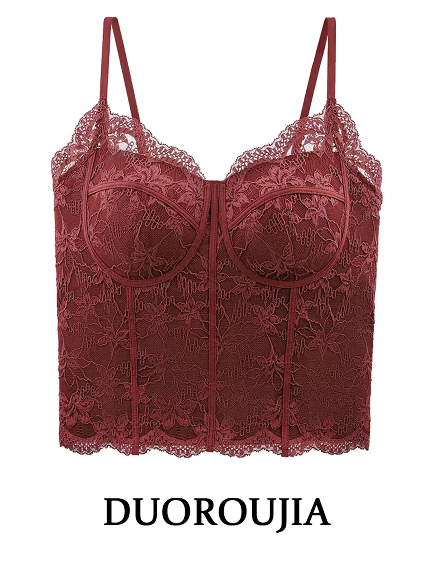 

Large Size Lace One-Piece Strap Vest Women's Spring Fashion plus Size Fishbone Slimming Tank Top Korean Style Slim ...