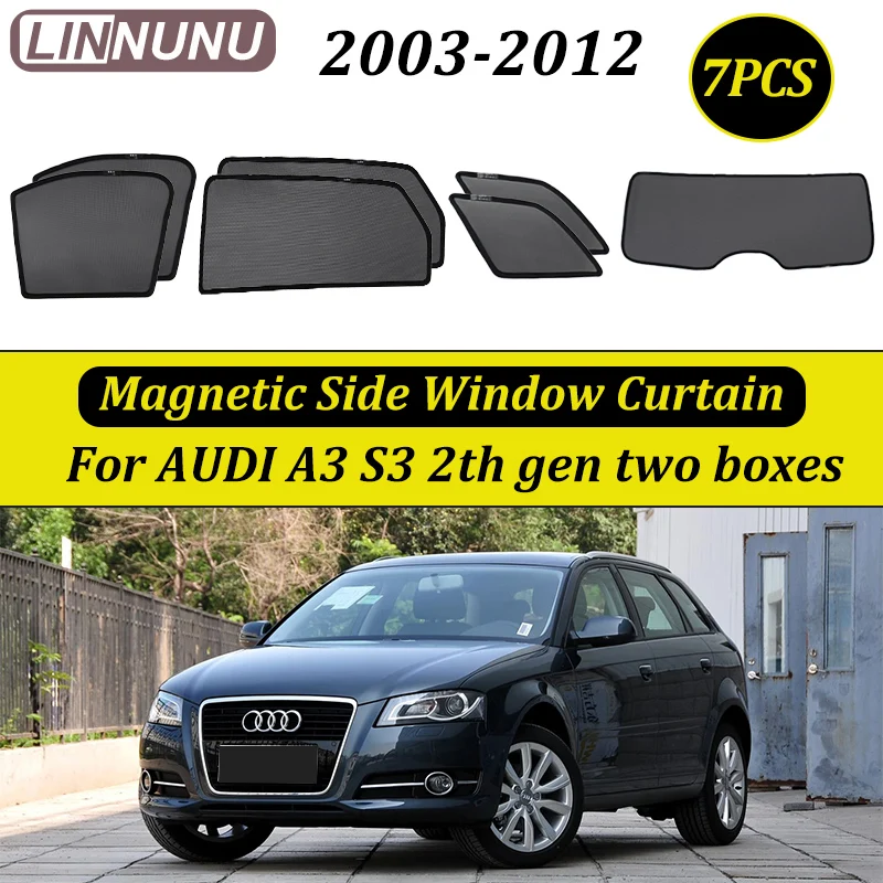 

LINNUNU для AUDI A3 s3 v8 2003-2012 магнитный автомобильный солнцезащитный козырек, занавеска на лобовое стекло, солнцезащитный козырек на боковое окно, аксессуары для защиты от ультрафиолета