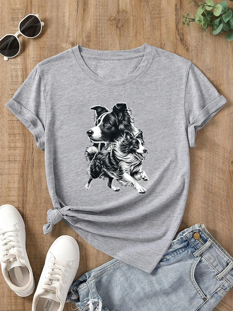 Super Cute Border Collie Photorealistic Portrait T-Shirt t-shirts for women graphic tees funny graphic tees for women