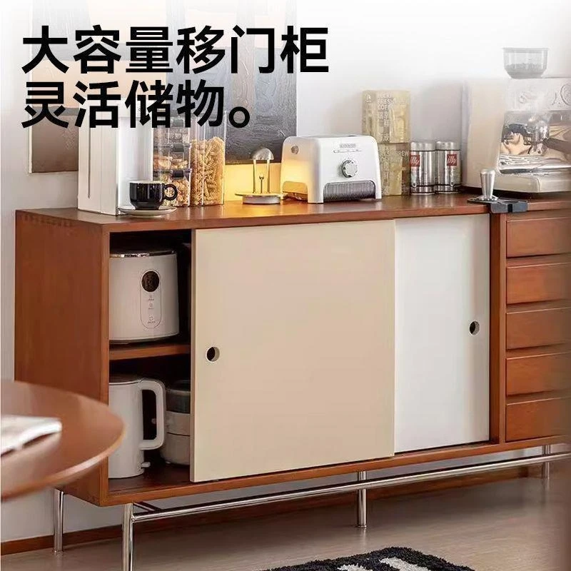 Nordic style dining side cabinets, solid wood side cabinets, sundries, small items, sorting and storage