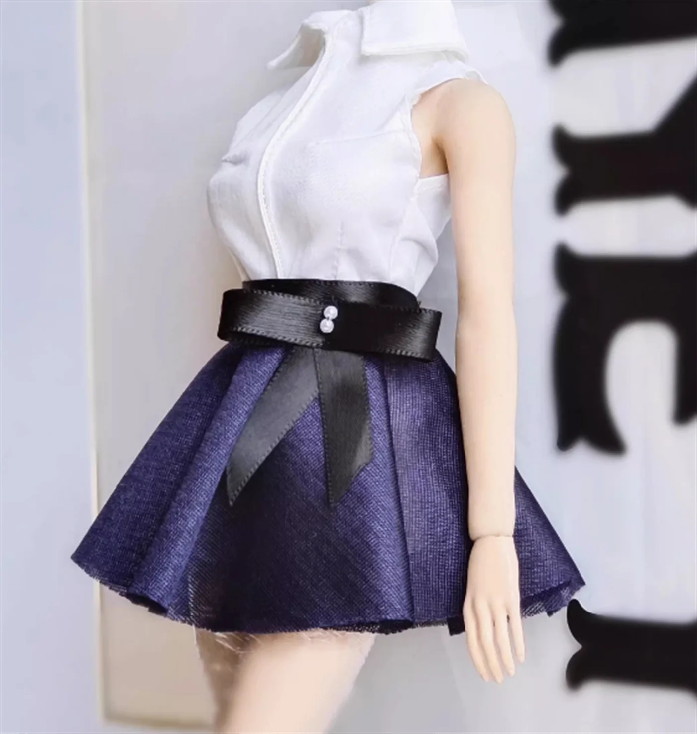 

1/6 Female Soldier Sleeveless shirt Dress Backless Skirt Fit 12Inch Tbleague body Action Figure Mode