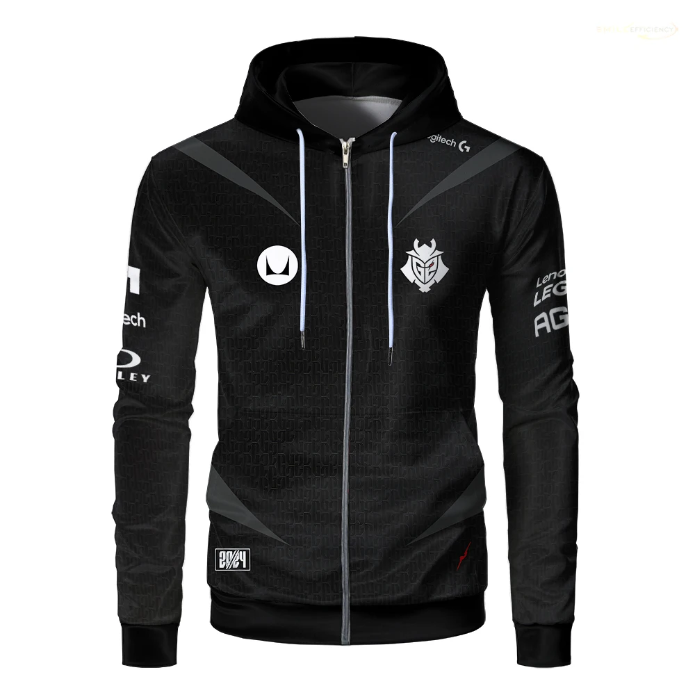 G2 Esports Team Uniform Zip Up Hoodies CS GO Dota2 LOL Games Jersey Men Hoodie 2024 NIKO Fans Oversized Training Clothes Custom