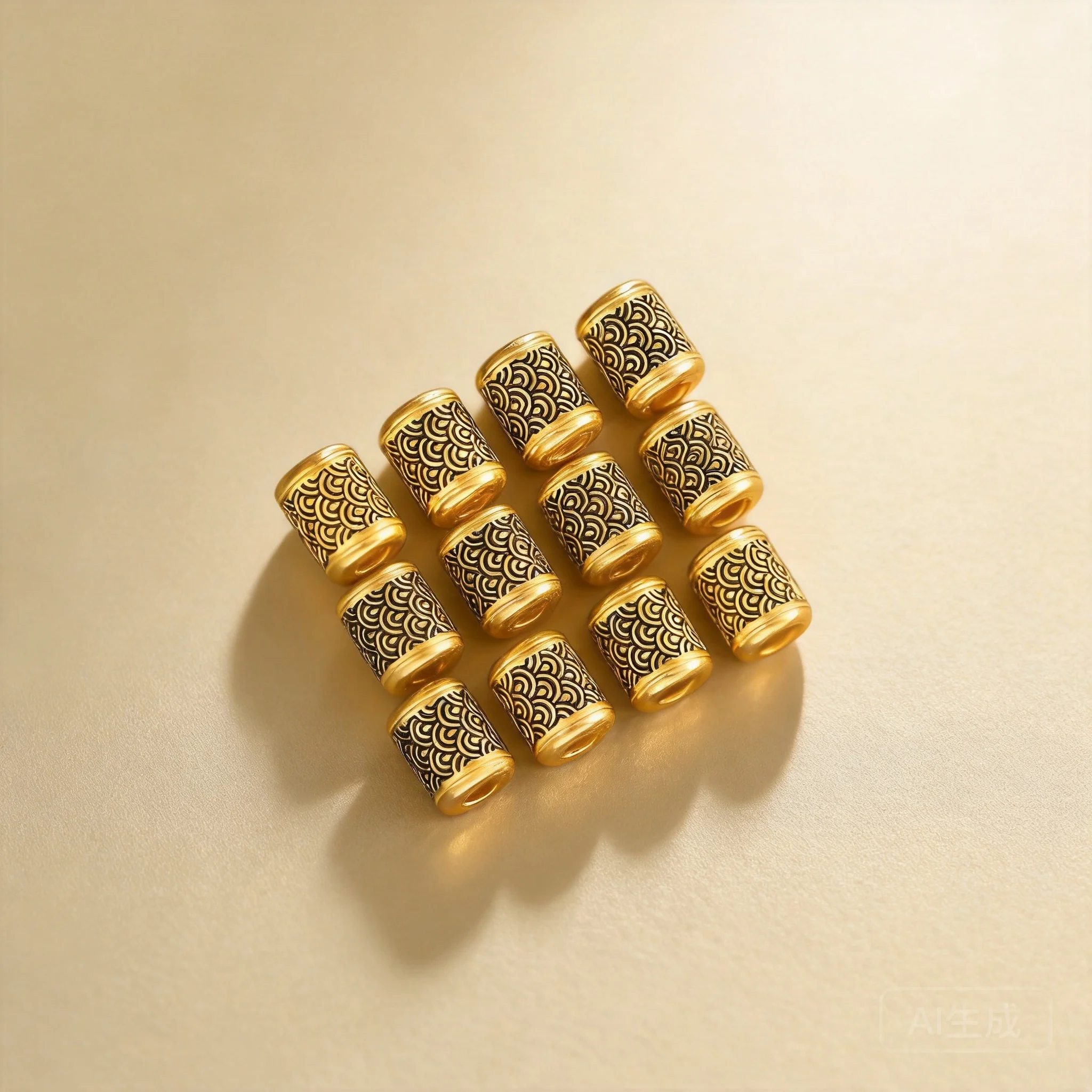 Chinese Style Auspicious S925 Silver Gold Plated Cloisonne Wave Pattern Barrel Beads Blessing Good Luck Wealth Diy Jewelry Makin