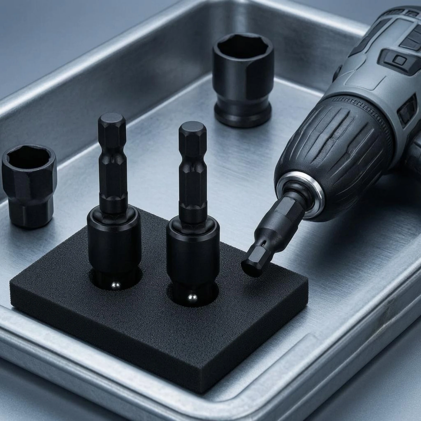 3 Pieces Universal Socket Adapter Set High Rotational Force Hex to Square Drive Adapter Tool Accessory Wear-Resistant view 5