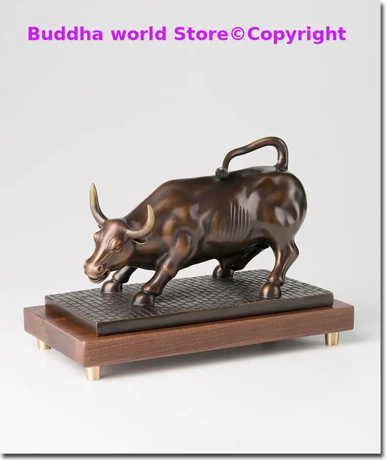 5A Financial stock market HOME Company office bring Good luck money Wall Street Bull High grade decorative art Bronze statue