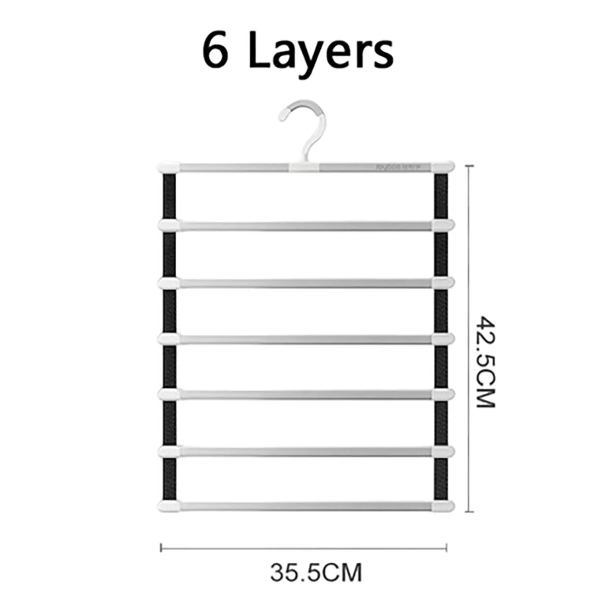 3X 6 Layers Pants Hangers Space Saving Trouser Storage Racks Home Closet Wardrobe Multi Layer Pants Rack Clothing