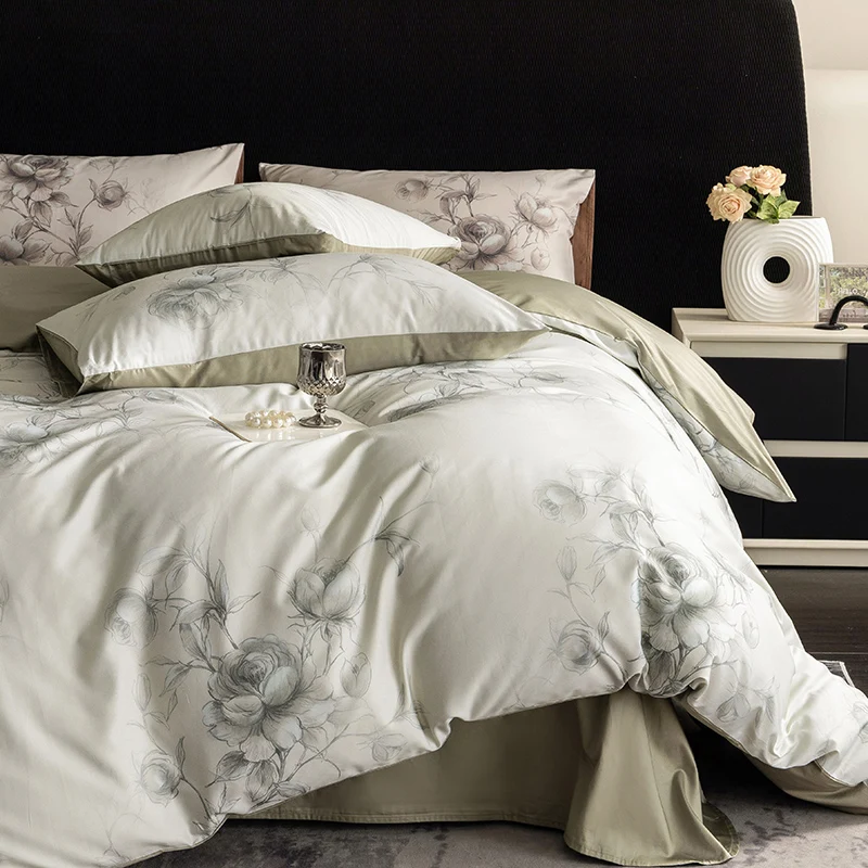 2025 New High - End All - Cotton Bedding Sets, Long - Staple Egyptian Cotton, Digital Printed, for 1.5m Bed