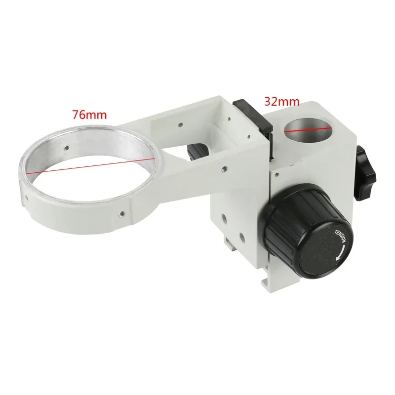 Imagem -03 - Suporte Trinocular Microscópio Estéreo Braço Duplo Boom Boom Zoom Binocular Ajustável Suporte de Focagem Suporte Base 76 mm