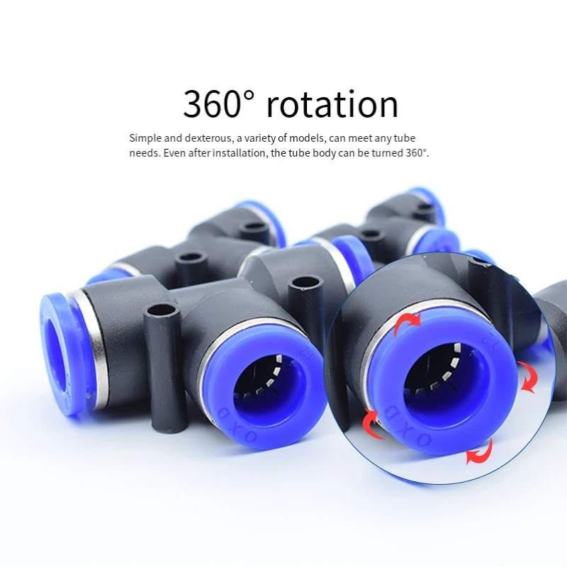 T-type Pneumatic Fittings Plastic Connector PEG 4-6-4  to 16-12-16 Air Water Hose Tube Push-in Straight Gas Quick Connectors