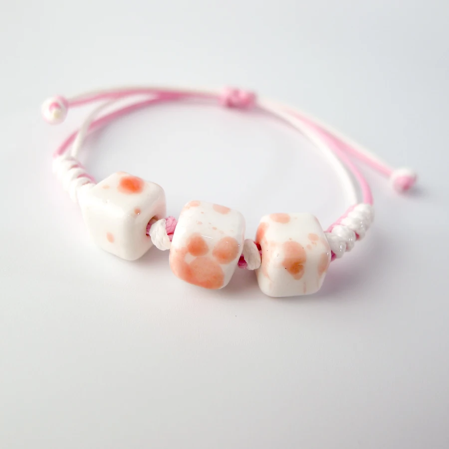 Cubo di ceramica Perline fatti A mano Braccialetto Della Boemia del Braccialetto di Fascino Per Le Donne Regalo braccialetti del Filo # EZ503