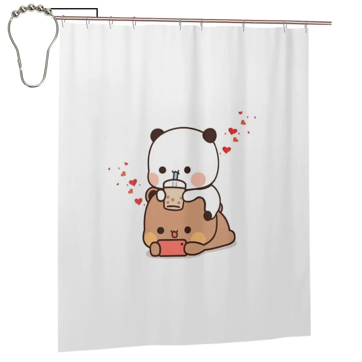 

Занавеска для душа Peach And Goma Bubu Dudu с рисунком воздушных шаров, полиэстеровая, водонепроницаемая, с крючками