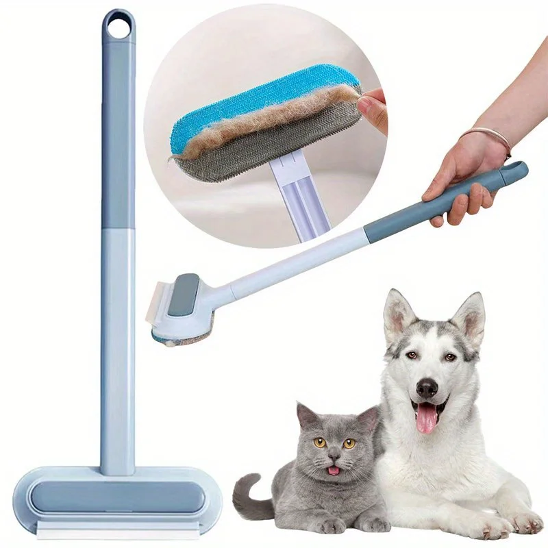 Brosse d'épilation 4 en 1 à Long manche pour animaux de compagnie, avec longueur réglable, lavable et réutilisable, pour chiens et chats