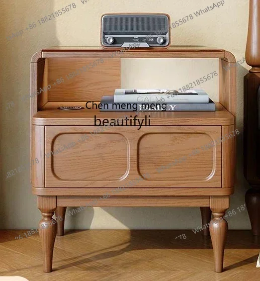 SS نمط جديد القرون الوسطى نمط غرفة نوم طاولة بجانب السرير شقة صغيرة تصميم الفرنسية الرجعية خزانة خزائن التخزين 7486