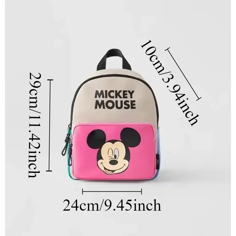 Disney-mochila con estampado de dibujos animados para niños y niñas, bolsa ligera de gran capacidad para guardar libros, guardería, 2024