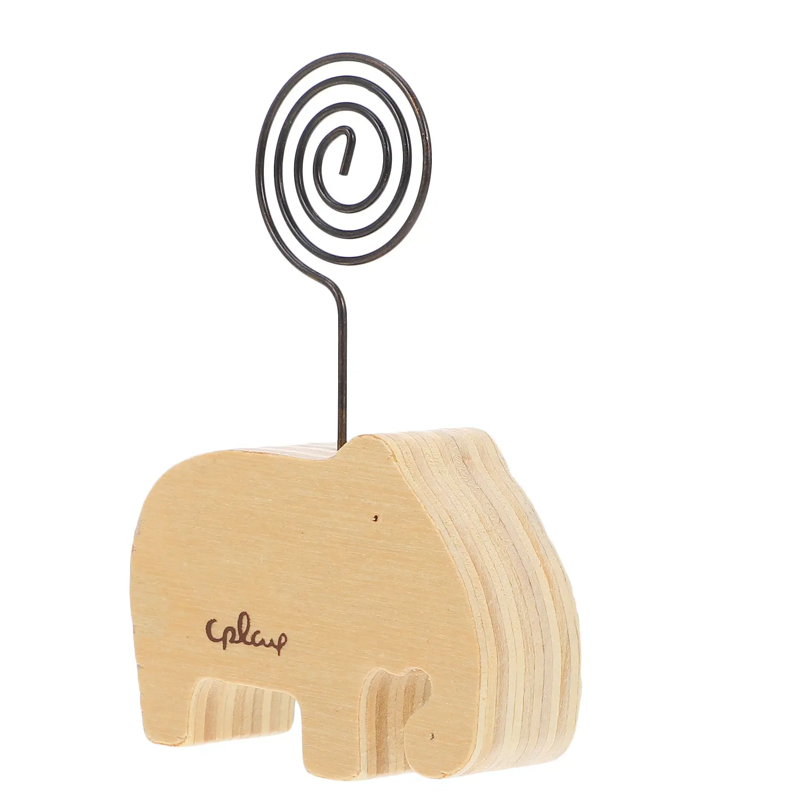 Wooden Animal Message Clip Sleek Iron Photo Holder Memo Clip Desktop Card Holder for Office Home Decoration Menu Card Holders