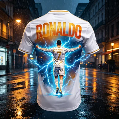 2026 Hot Men's Outdoor Sports T-shirt with Cristiano Ronaldo Fashion Printed Pattern Training Top for Fans Football jersey view 2