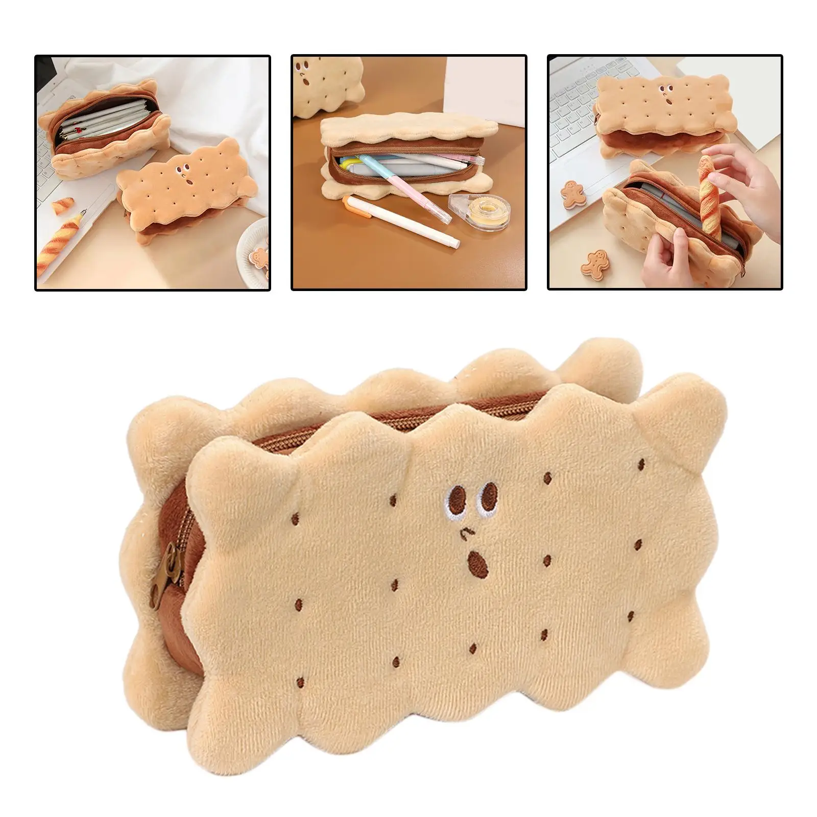 

Biscuit Shape Pencil Case Pen Bag Multi Purpose for Children Birthday